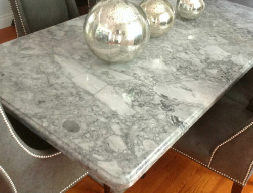 Super White Quartzite Dining Room Table with Pedestal