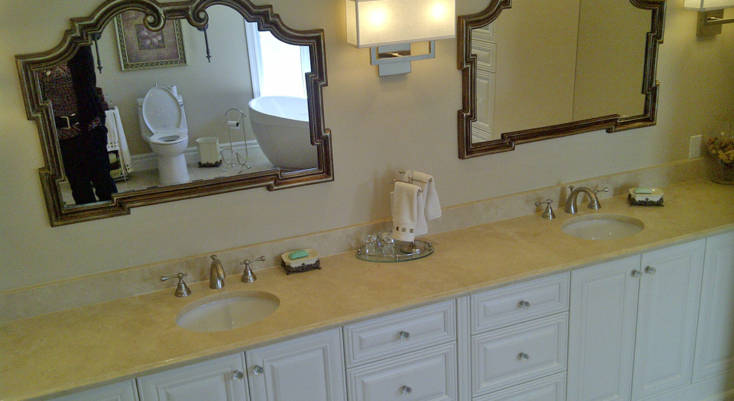 Limestone Vanity & Tub Top