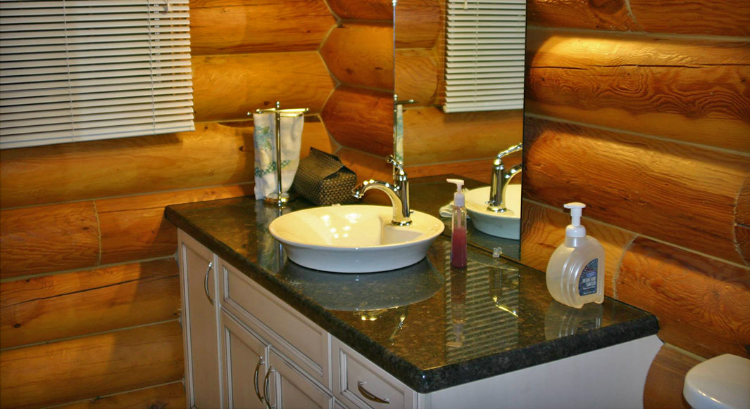 Suede Brown Granite with Vessel Sink