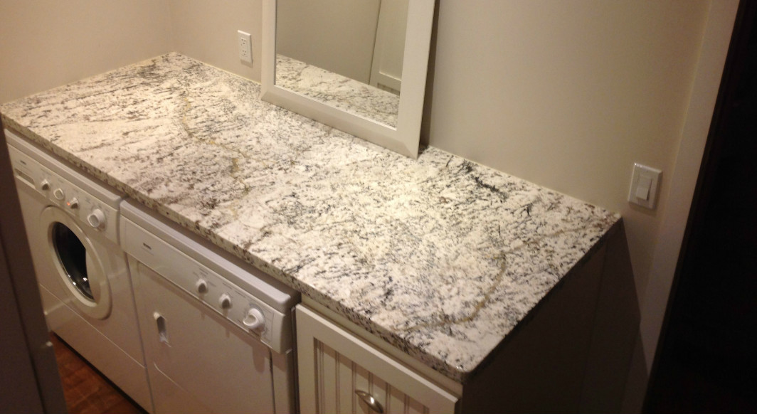 Arctic White Granite with Flat Eased Edge Profile