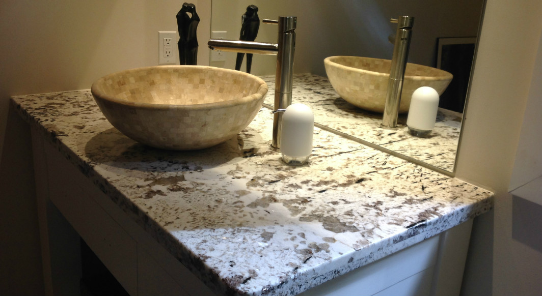 Arctic White Granite with Flat Eased Edge Profile