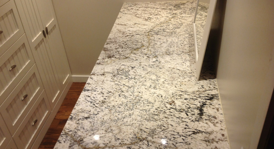 Arctic White Granite with Flat Eased Edge Profile