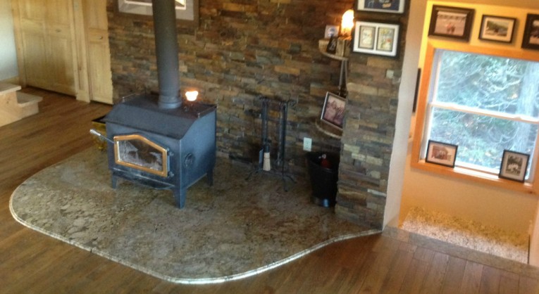 Golden Granite Fireplace Hearth