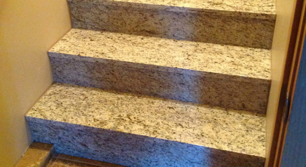 Giallo Ornamental Light Granite Stairs