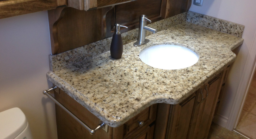 New Venetian Gold Vanity Top with Ogee Edge Profile