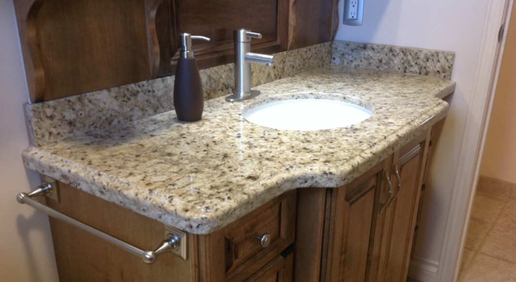 New Venetian Gold Vanity Top with Ogee Edge Profile