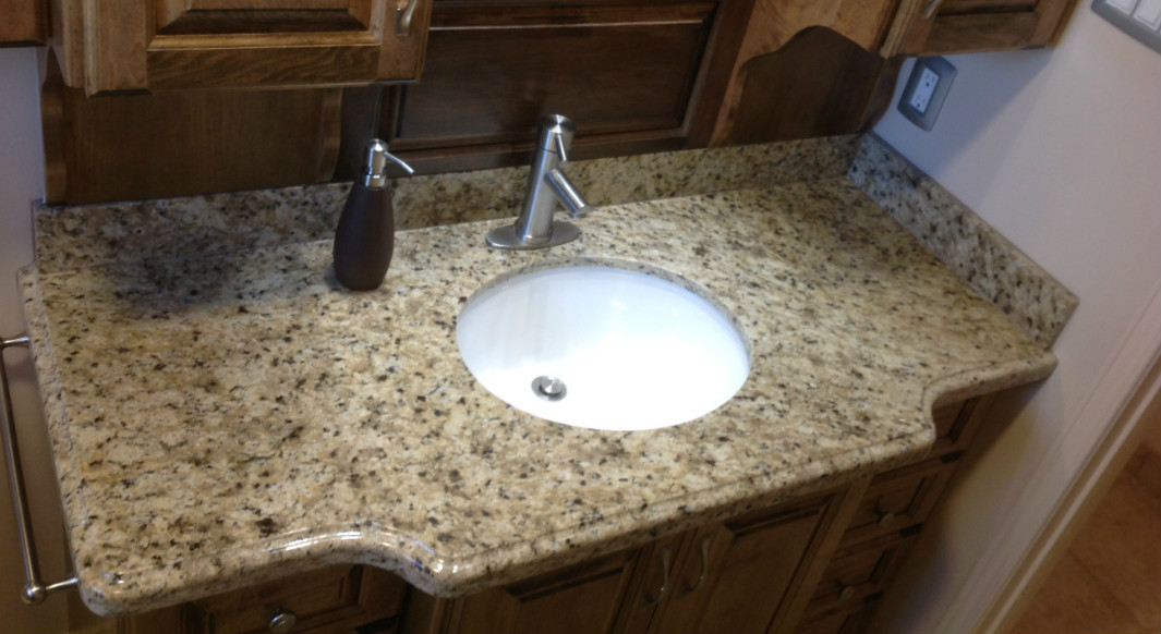 New Venetian Gold Vanity Top with Ogee Edge Profile