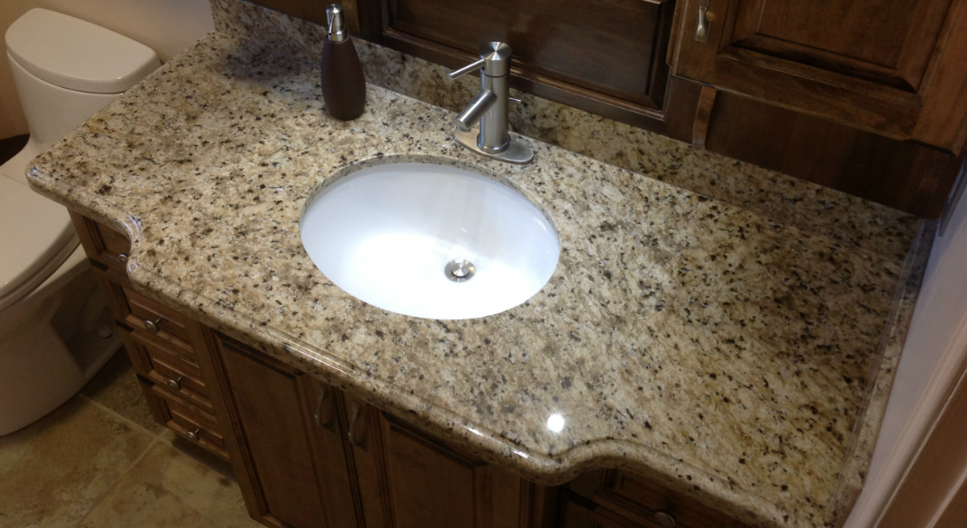 New Venetian Gold Vanity Top with Ogee Edge Profile