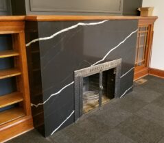 Nero Marquina Quartz Black Fireplace Bookmatch